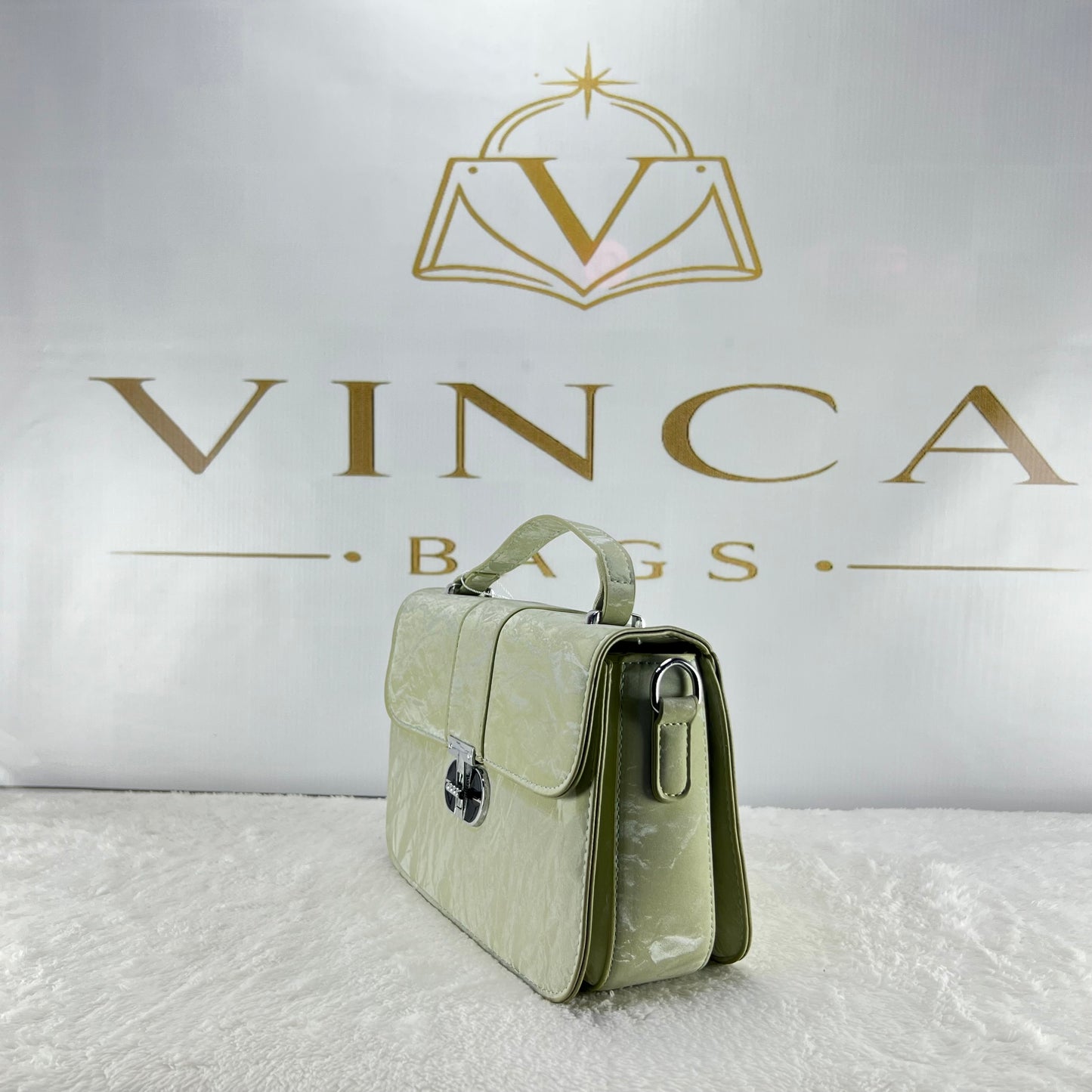 Vinca Crinkle Texture Luxury Handbag | Elegant Women Shoulder Bag