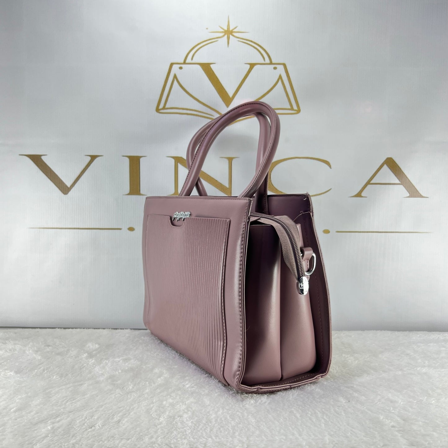 Vinca Elegant Ribbed Tote Bag | Premium Women Handbag