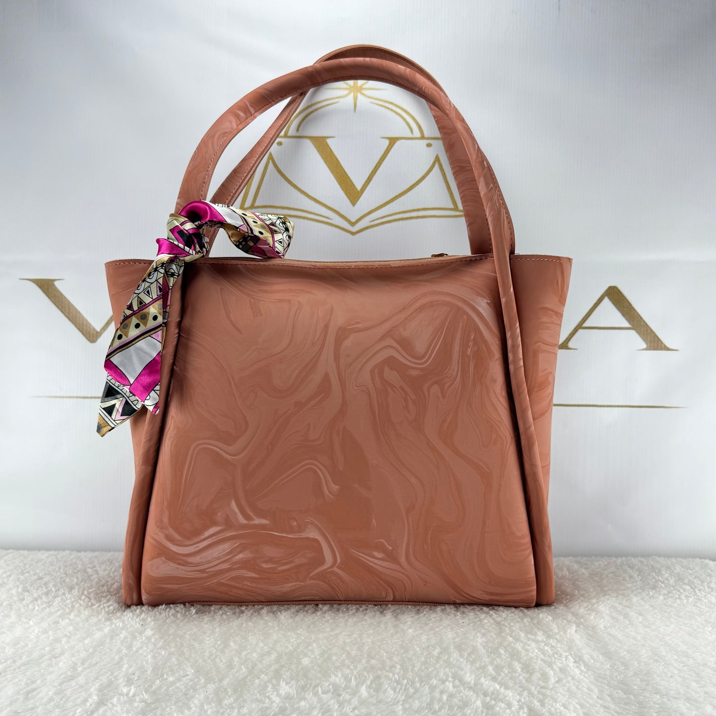 Vinca Marble Texture Tote Bag | Premium Luxury Women’s Shoulder Bag