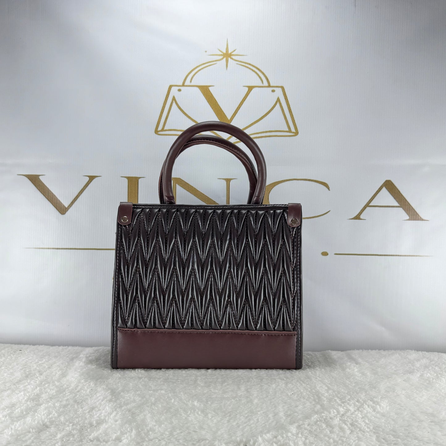 Luxury Quilted Women Handbag with Silk Scarf | Elegant Structured Tote Bag