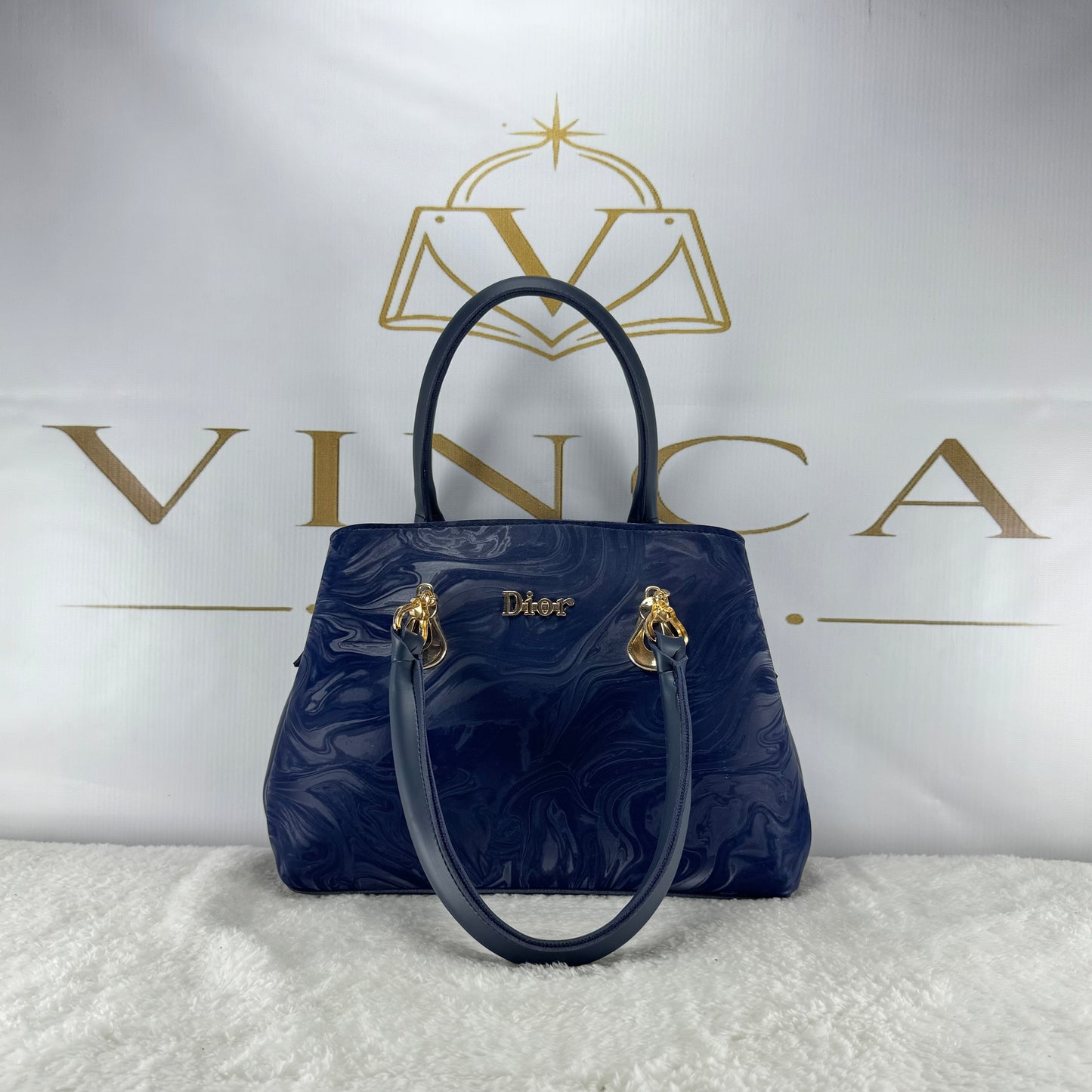 Luxury Marble Pattern Women Handbag | Premium Glossy Tote & Shoulder Bag
