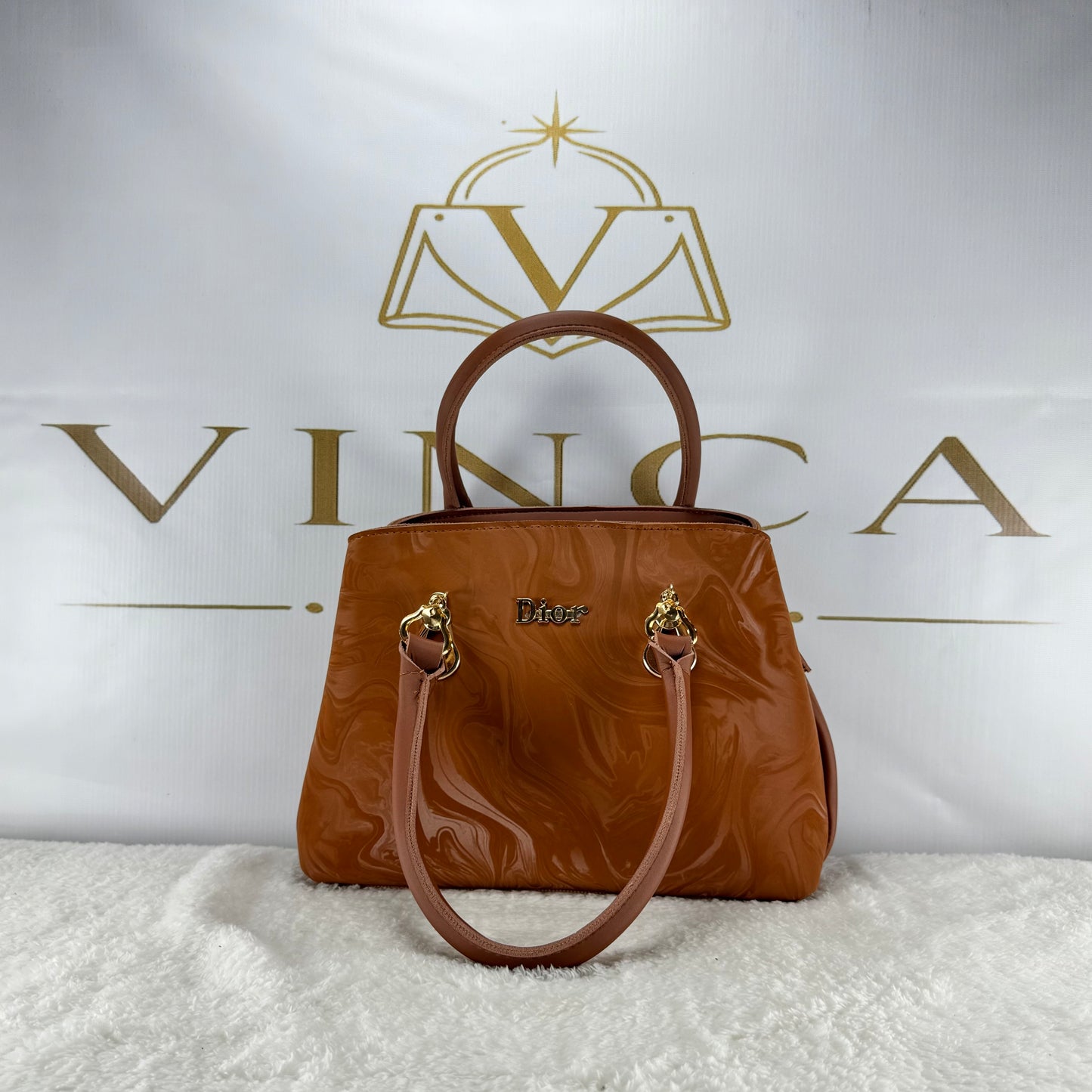 Luxury Marble Pattern Women Handbag | Premium Glossy Tote & Shoulder Bag