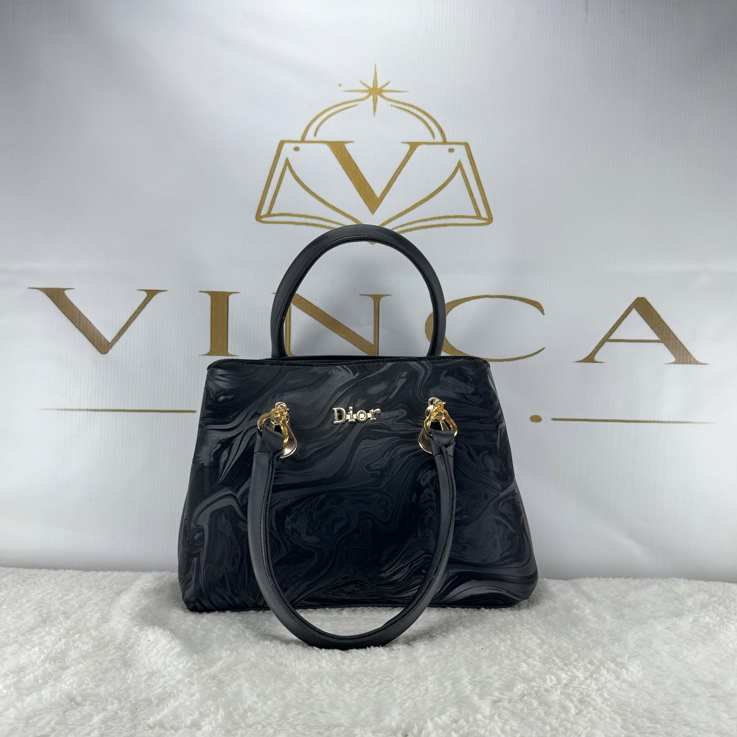 Luxury Marble Pattern Women Handbag | Premium Glossy Tote & Shoulder Bag