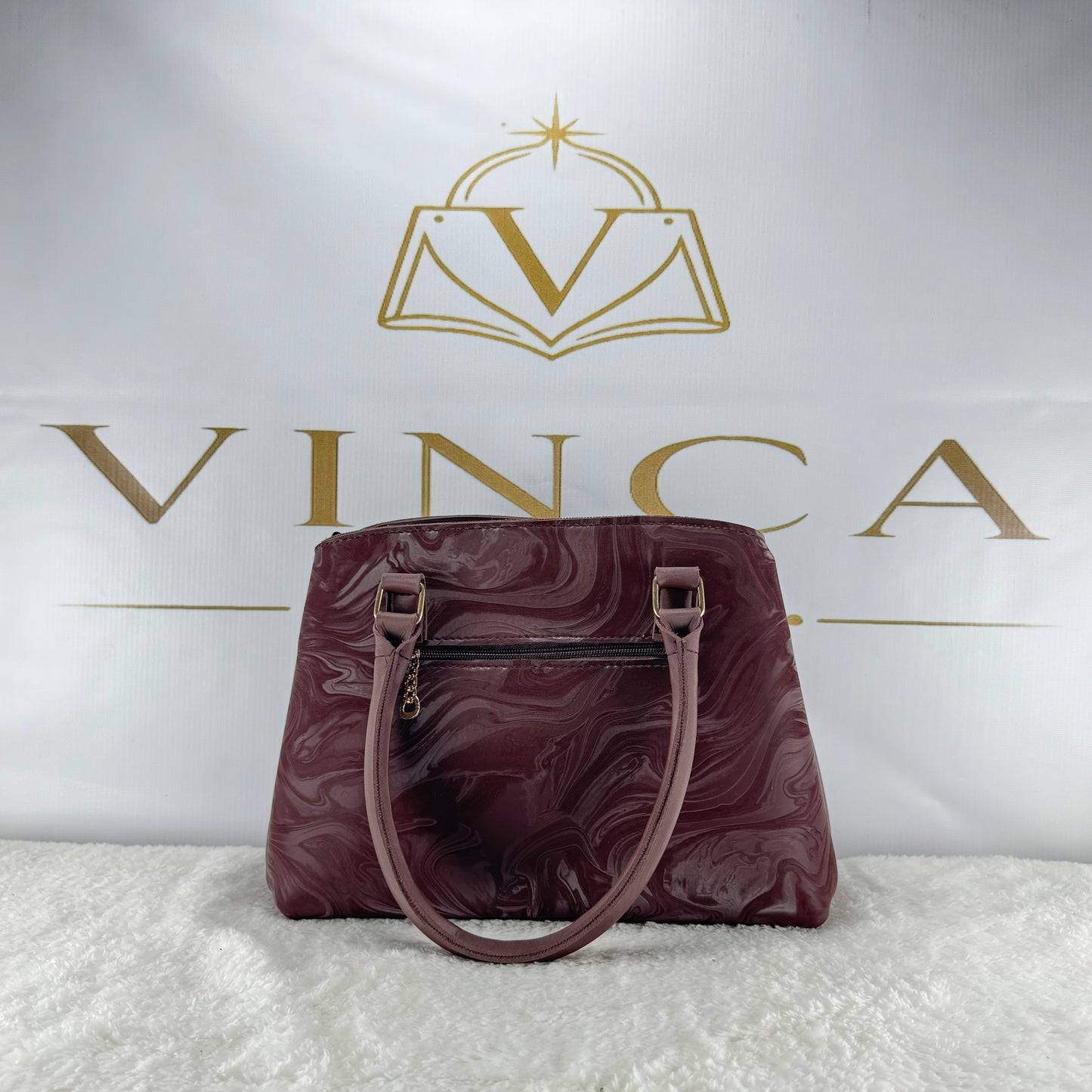 Luxury Marble Pattern Women Handbag | Premium Glossy Tote & Shoulder Bag