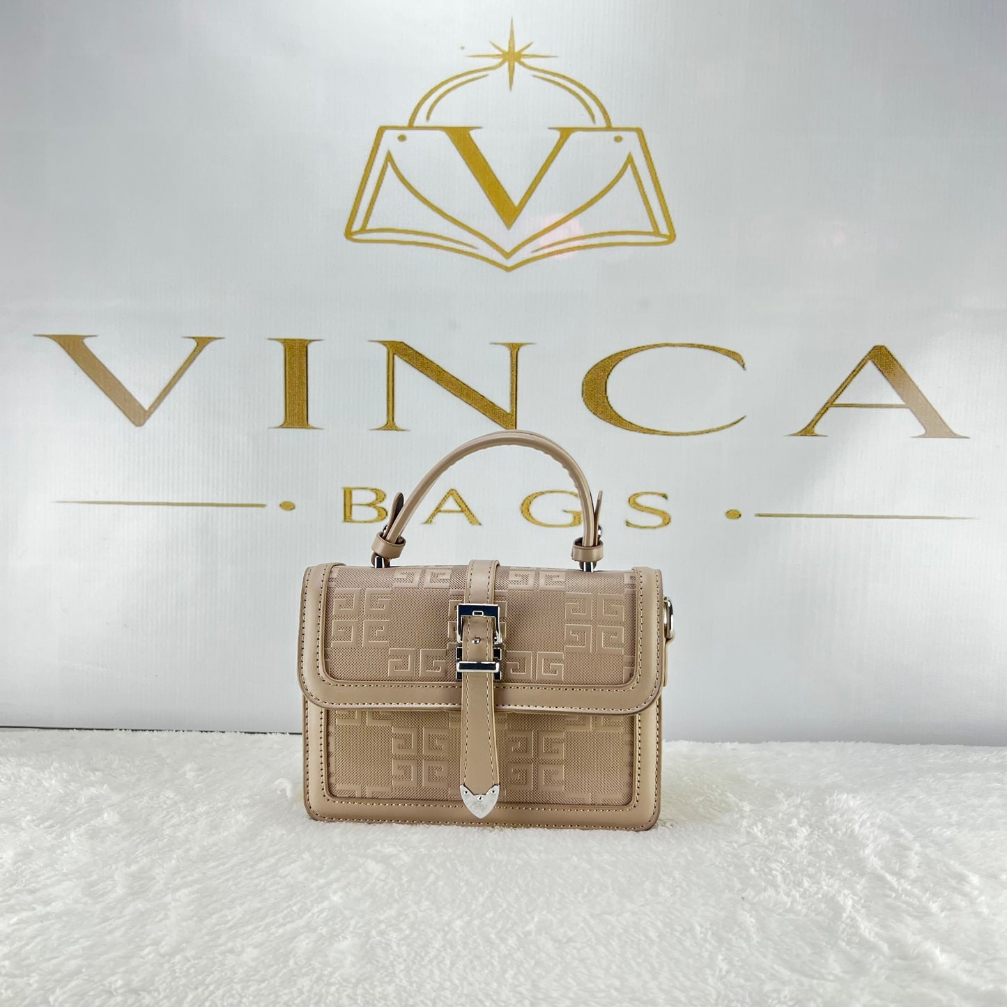 Vinca Monogram Mini Top Handle Bag | Luxury Women Crossbody Purse
