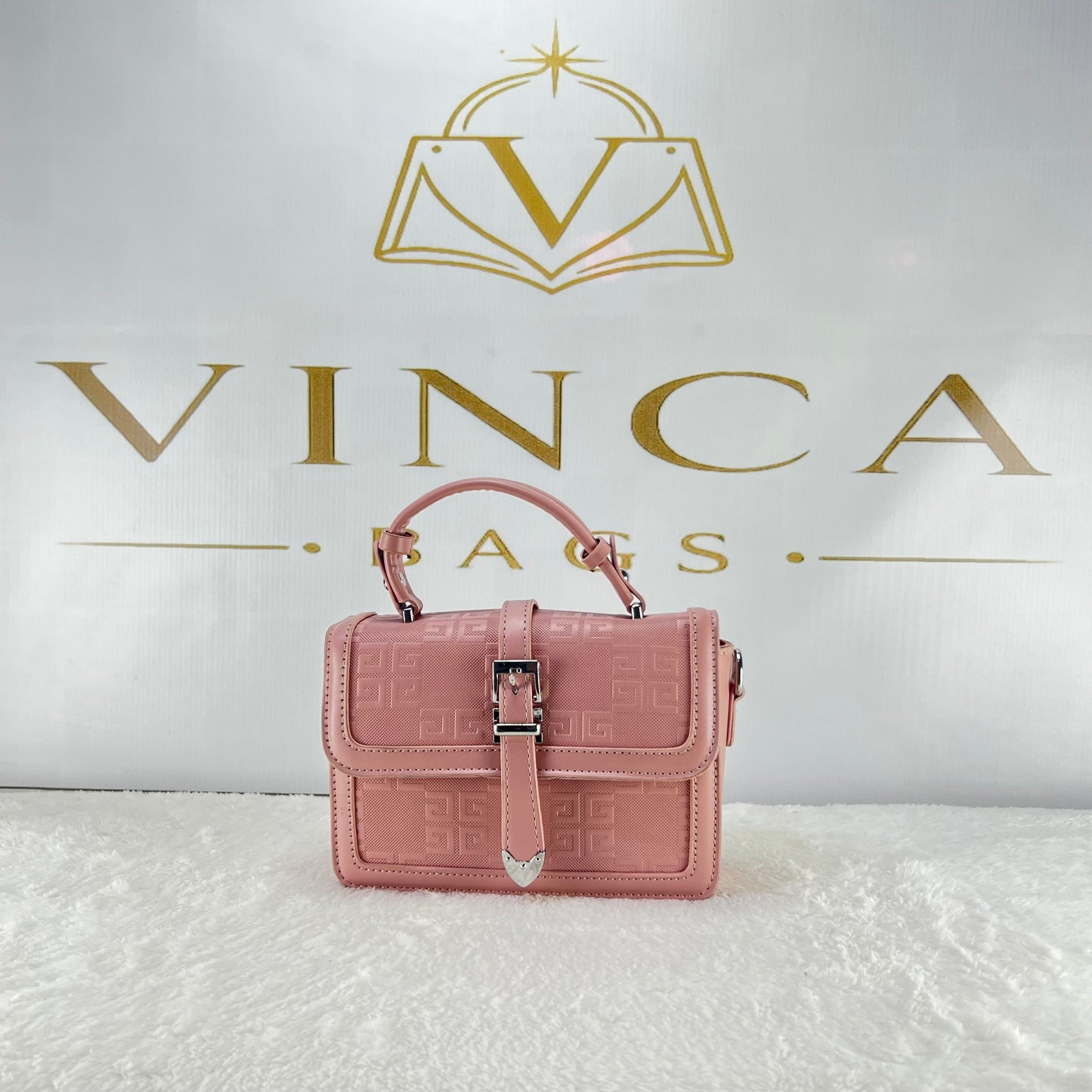 Vinca Monogram Mini Top Handle Bag | Luxury Women Crossbody Purse