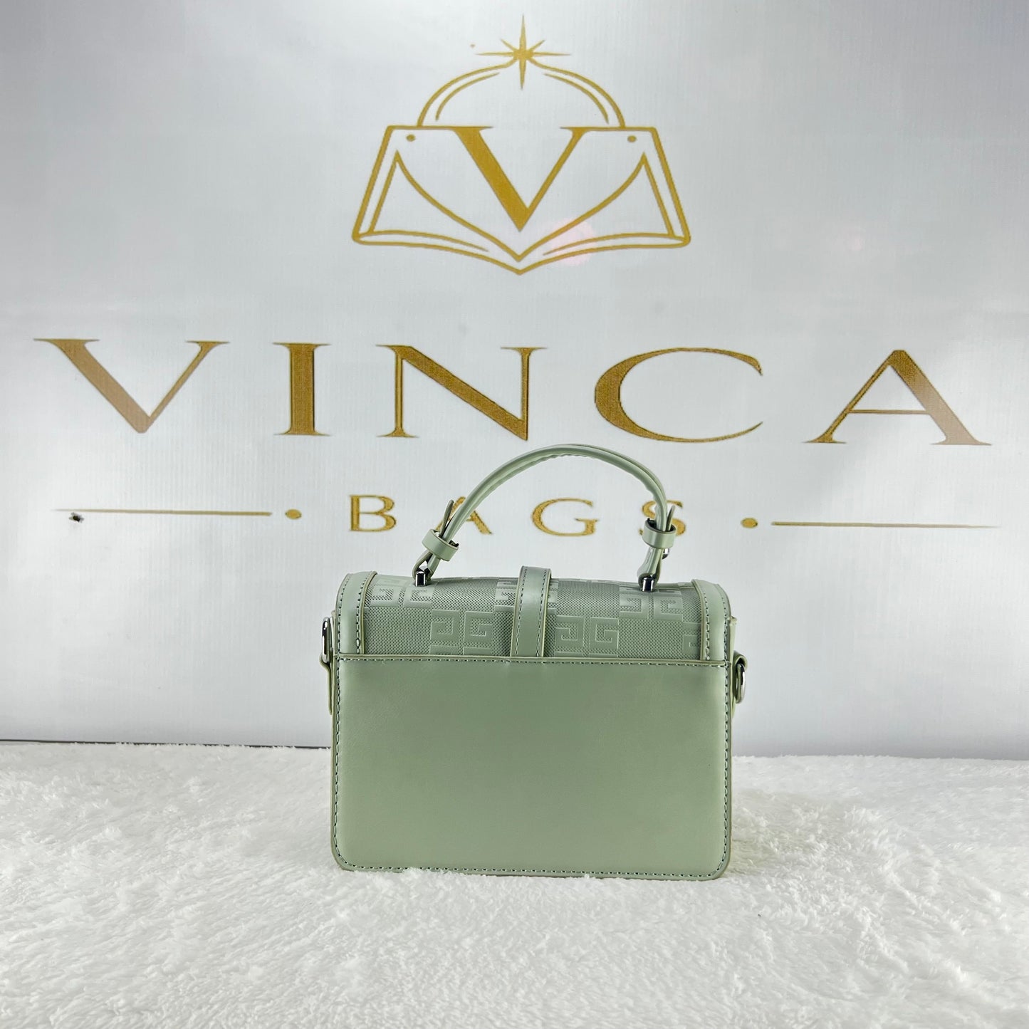 Vinca Monogram Mini Top Handle Bag | Luxury Women Crossbody Purse