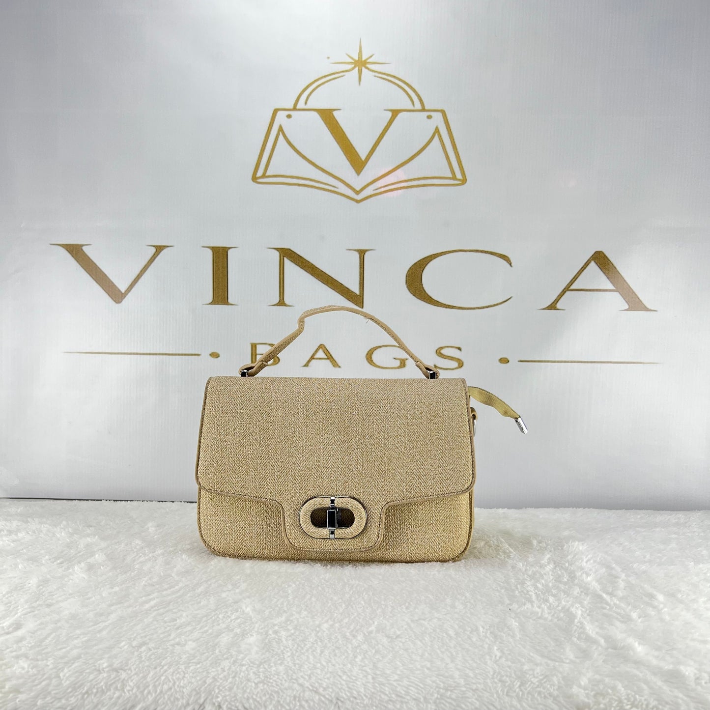 Vinca Elegance Textured Handbag | Luxury Women Crossbody Bag