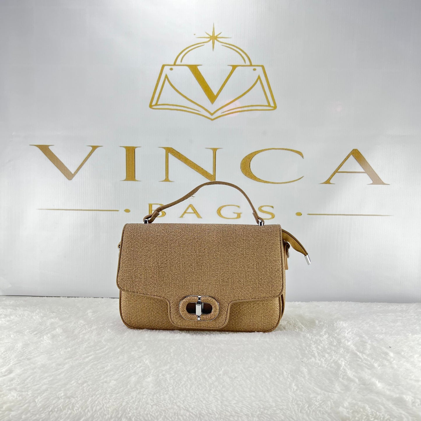Vinca Elegance Textured Handbag | Luxury Women Crossbody Bag