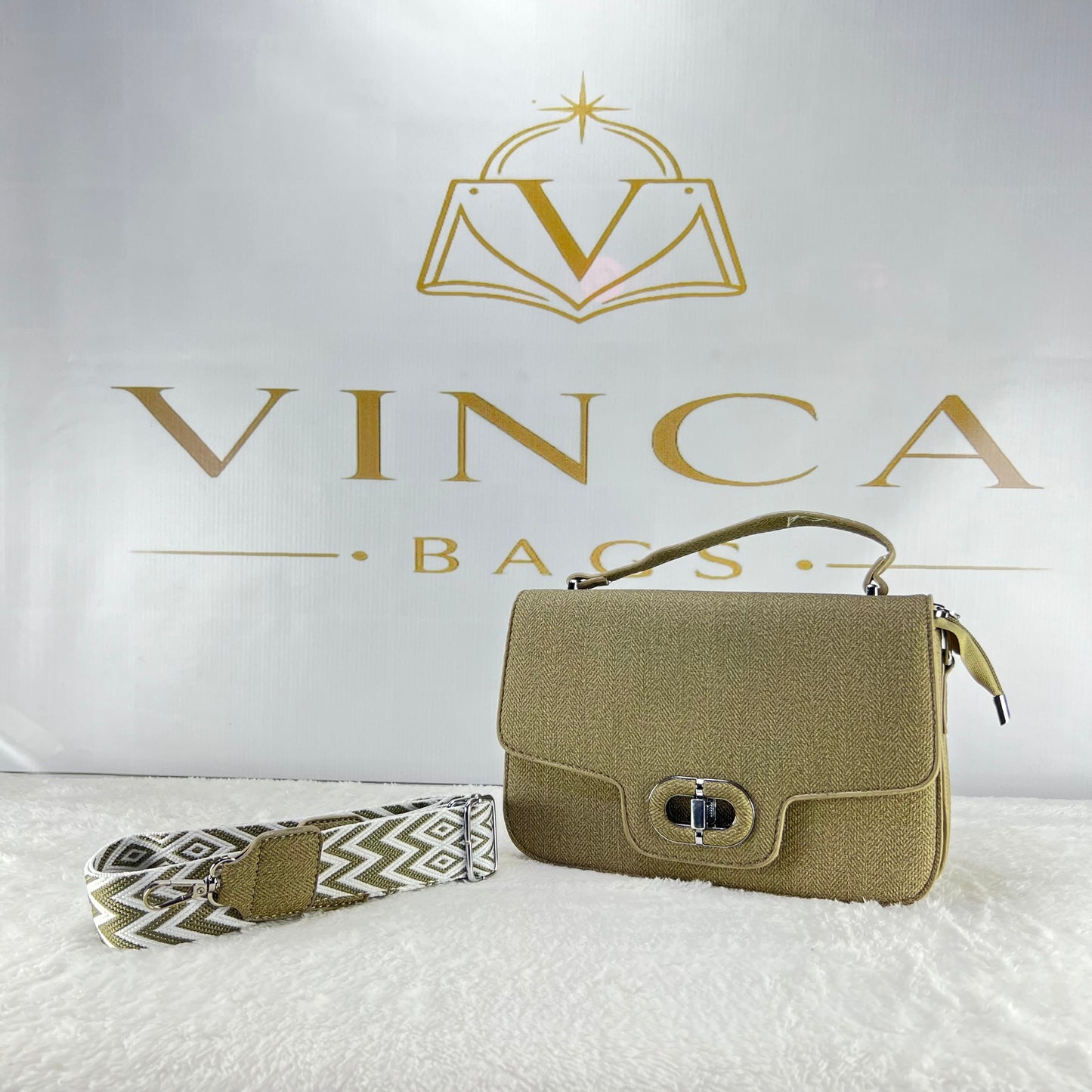 Vinca Elegance Textured Handbag | Luxury Women Crossbody Bag