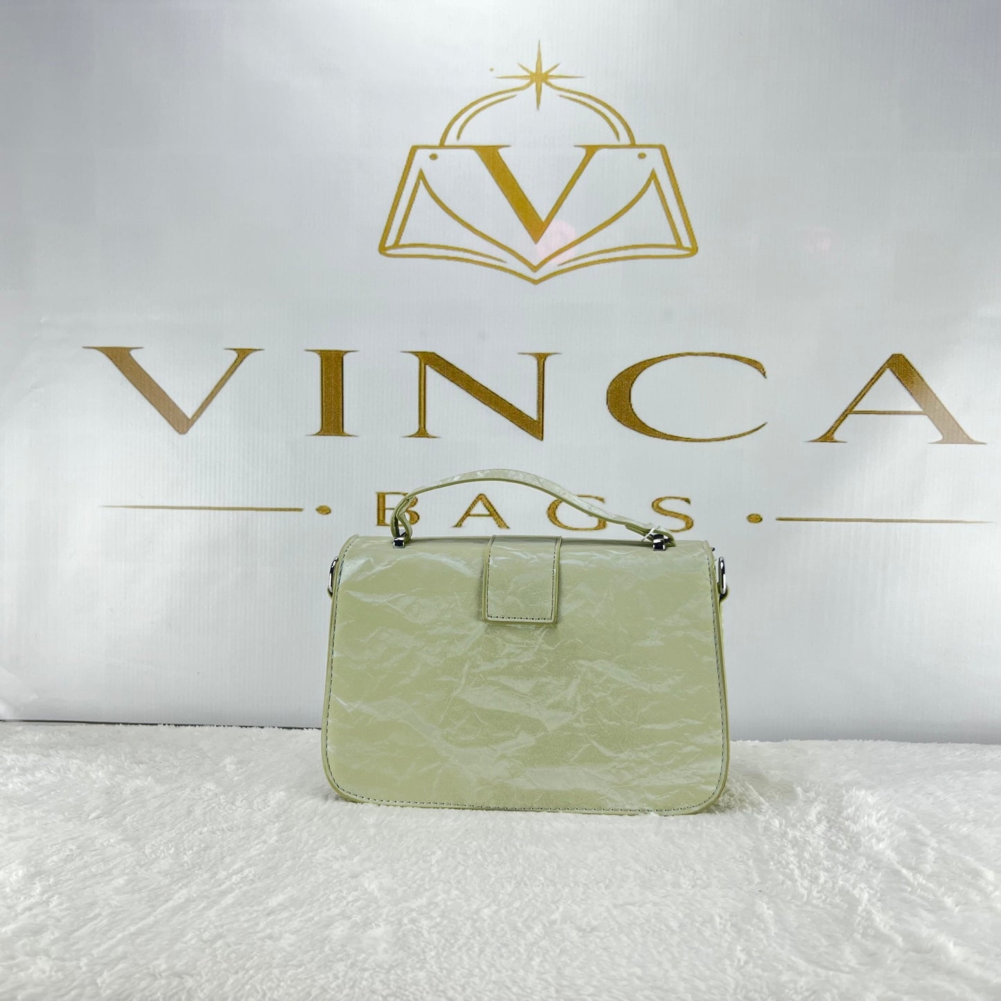 Vinca Crinkle Texture Luxury Handbag | Elegant Women Shoulder Bag