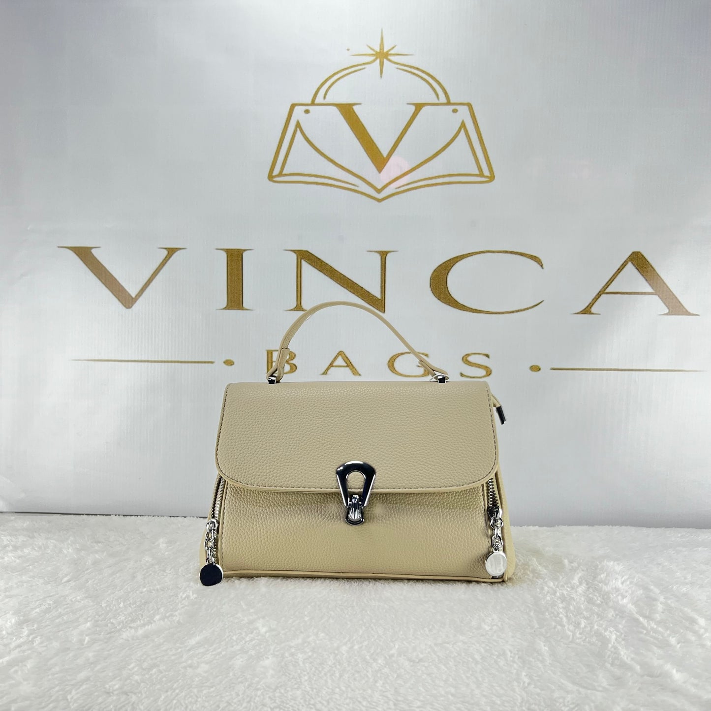 Vinca Modern Lock Luxury Handbag | Elegant Women Crossbody Bag