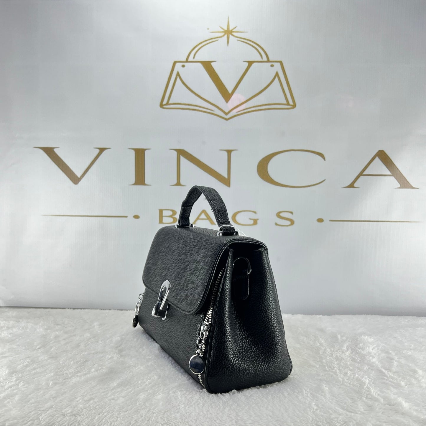 Vinca Modern Lock Luxury Handbag | Elegant Women Crossbody Bag