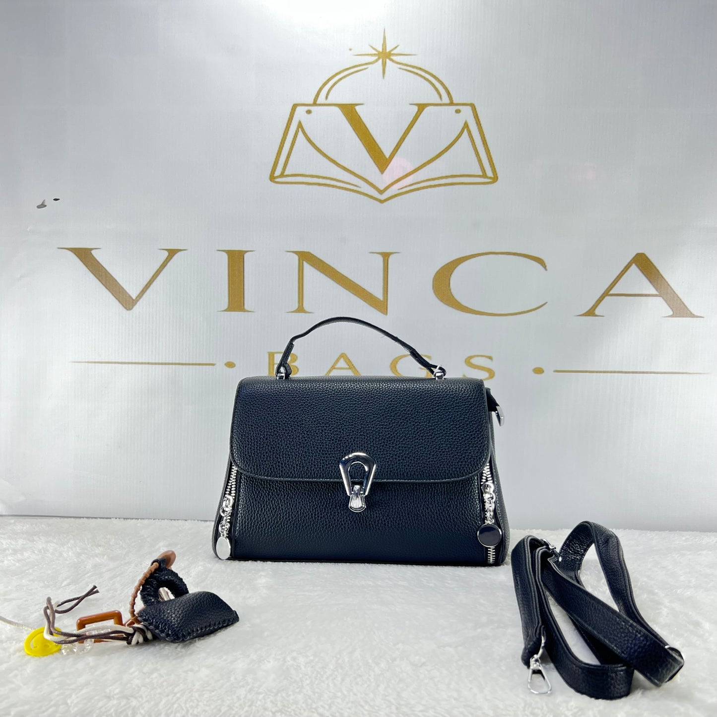 Vinca Modern Lock Luxury Handbag | Elegant Women Crossbody Bag