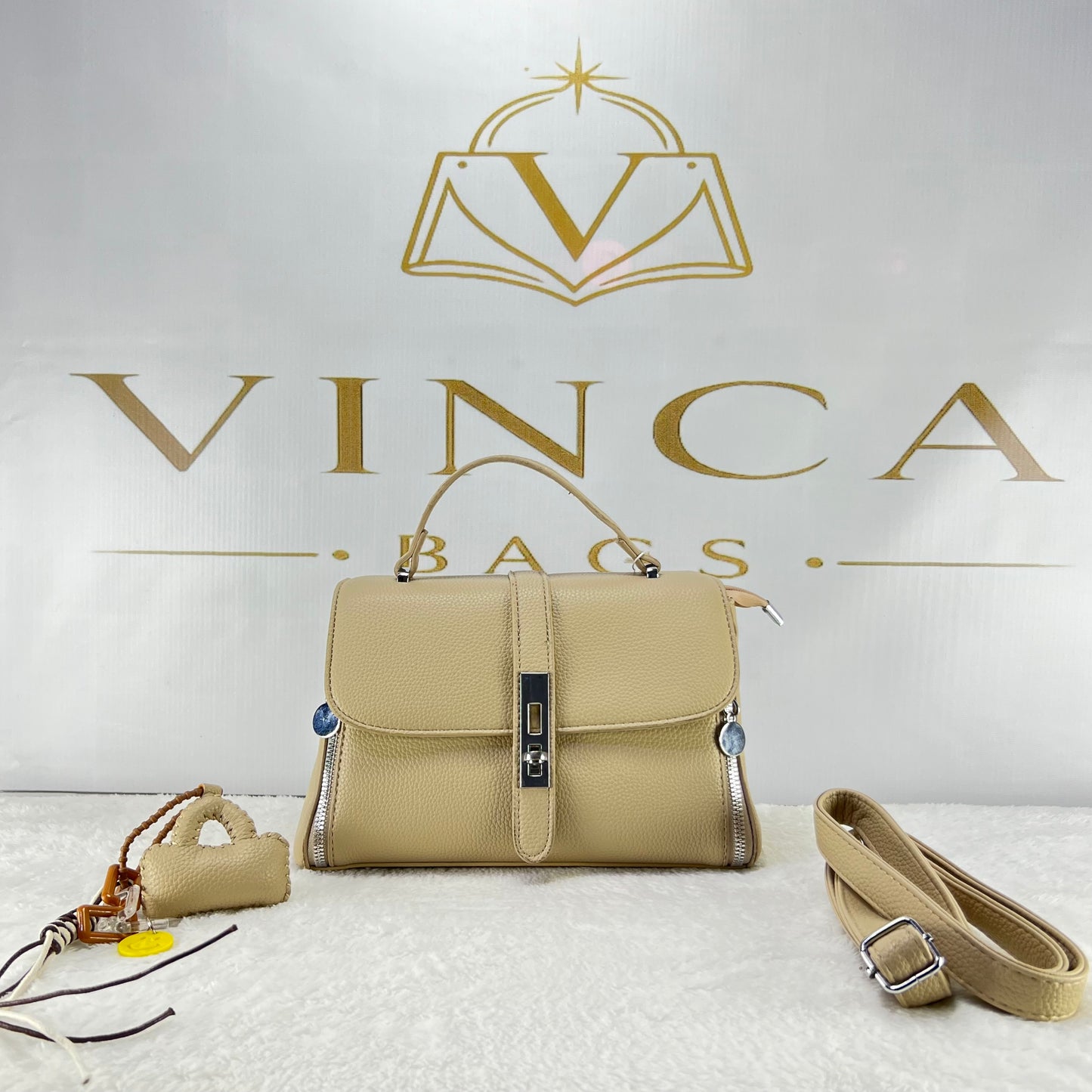 Vinca Luxury Structured Crossbody Bag | Elegant Women Handbag