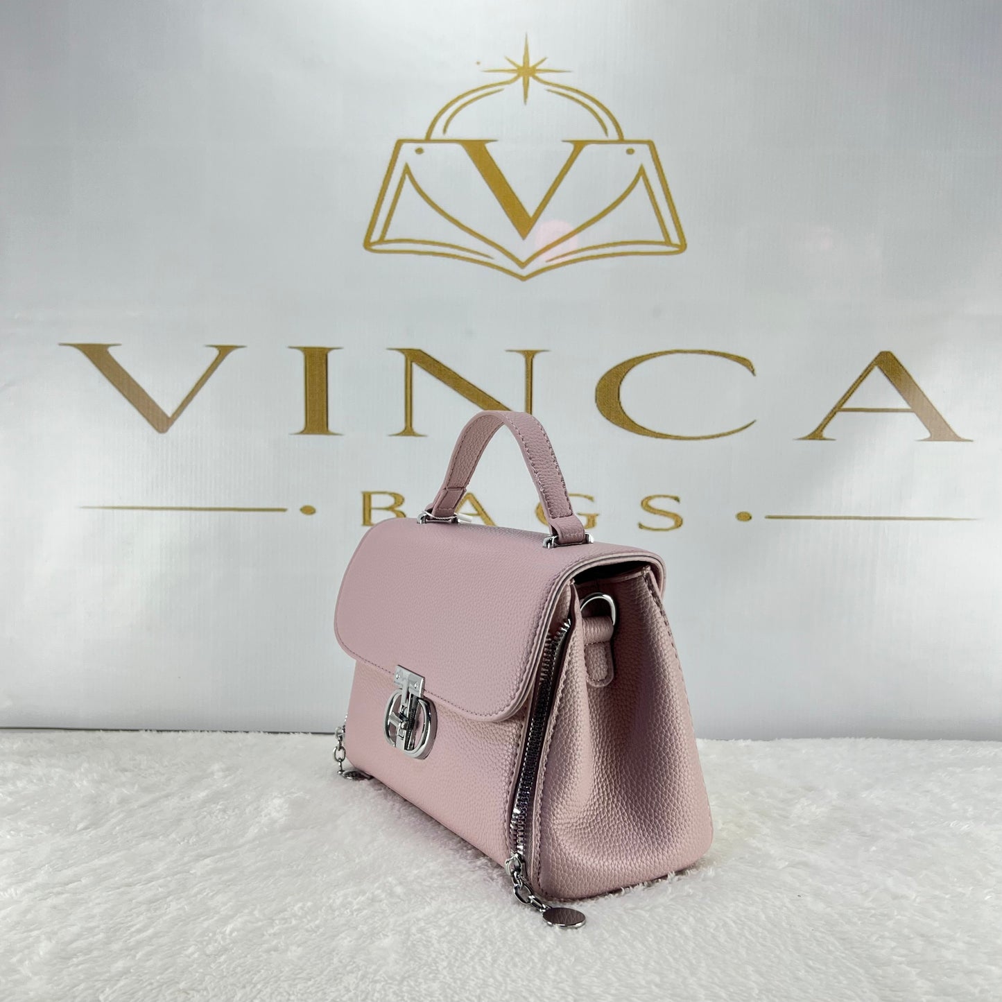 Vinca Pink Crossbody Luxury Handbag | Elegant Women Shoulder Bag
