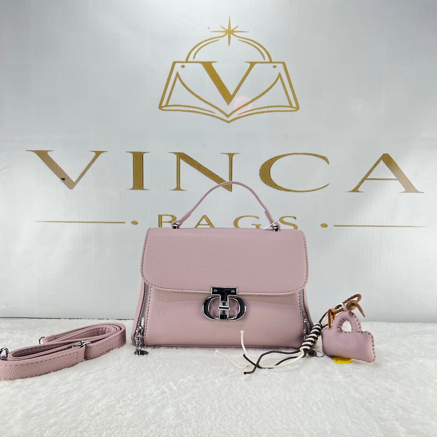 Vinca Pink Crossbody Luxury Handbag | Elegant Women Shoulder Bag