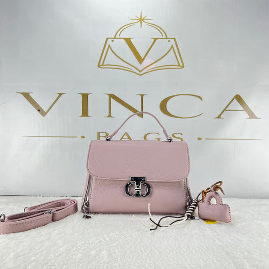Vinca Pink Crossbody Luxury Handbag | Elegant Women Shoulder Bag
