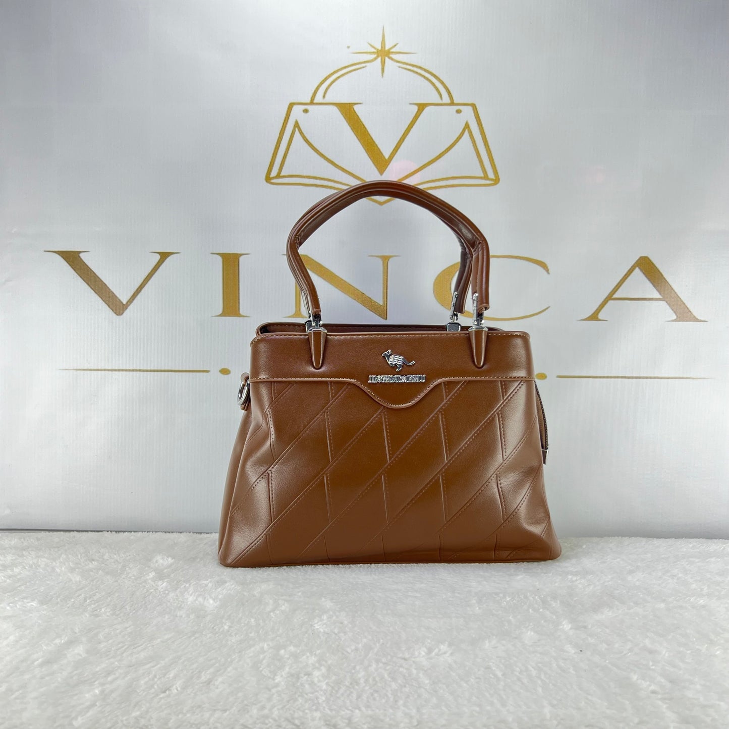 Vinca Luxury Geometric Stitch Handbag | Elegant Women Tote Bag