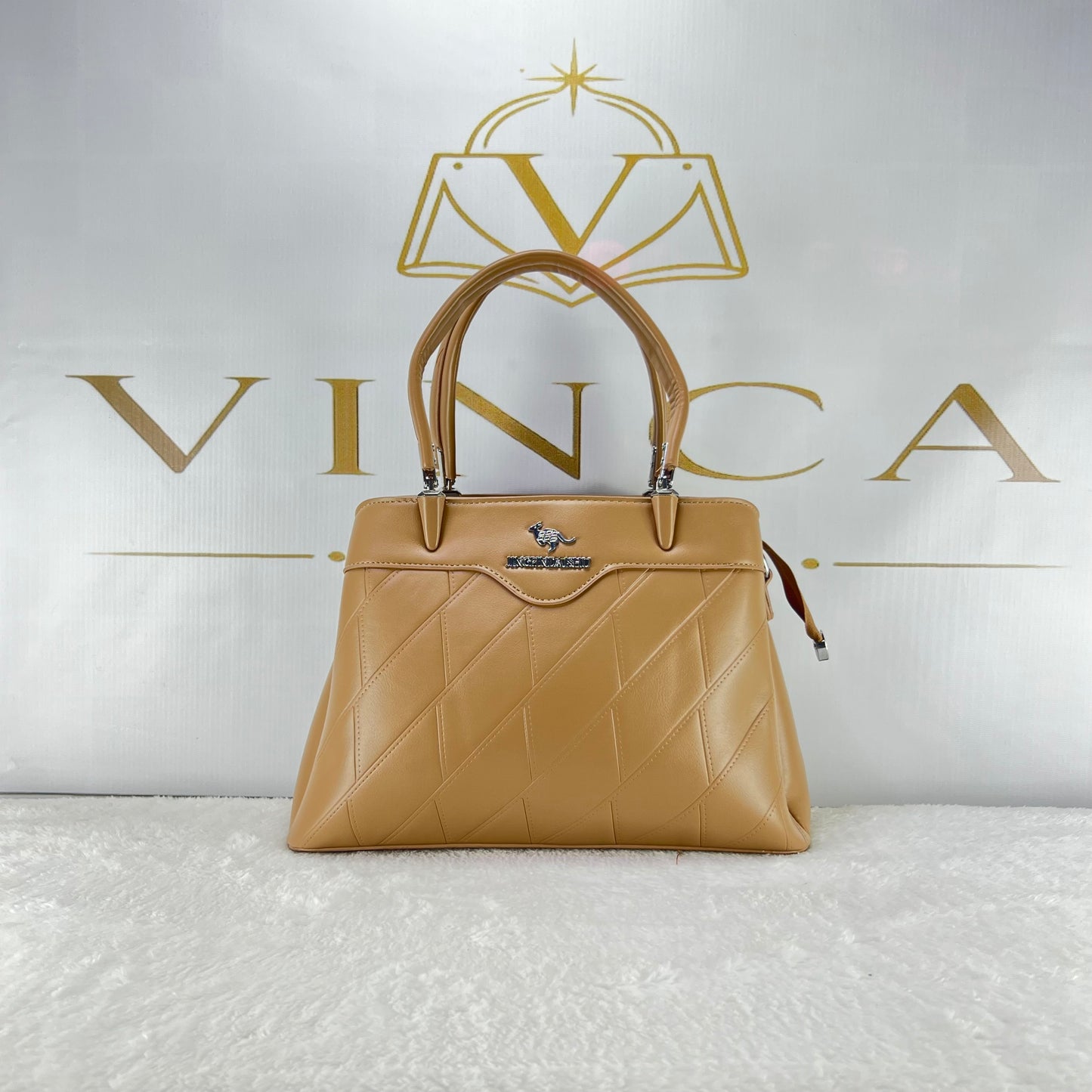 Vinca Luxury Geometric Stitch Handbag | Elegant Women Tote Bag