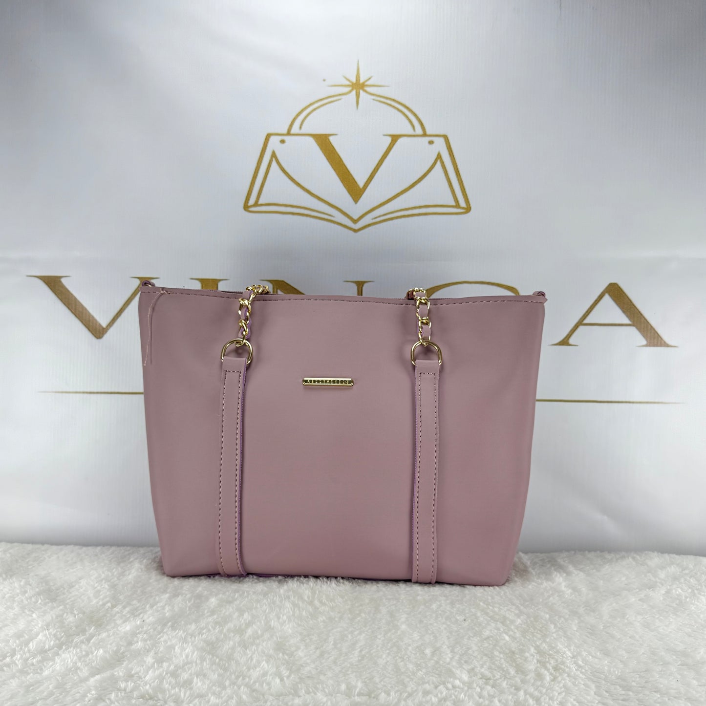 Elegant Women Tote Bag with Gold Chain Strap | Premium Shoulder Handbag by Vinca