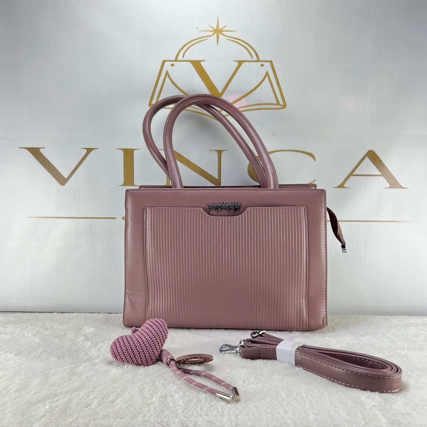 Vinca Elegant Ribbed Tote Bag | Premium Women Handbag