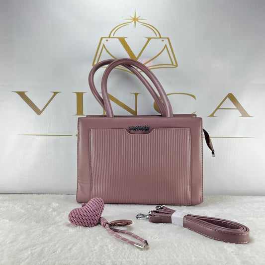 Vinca Elegant Ribbed Tote Bag | Premium Women Handbag