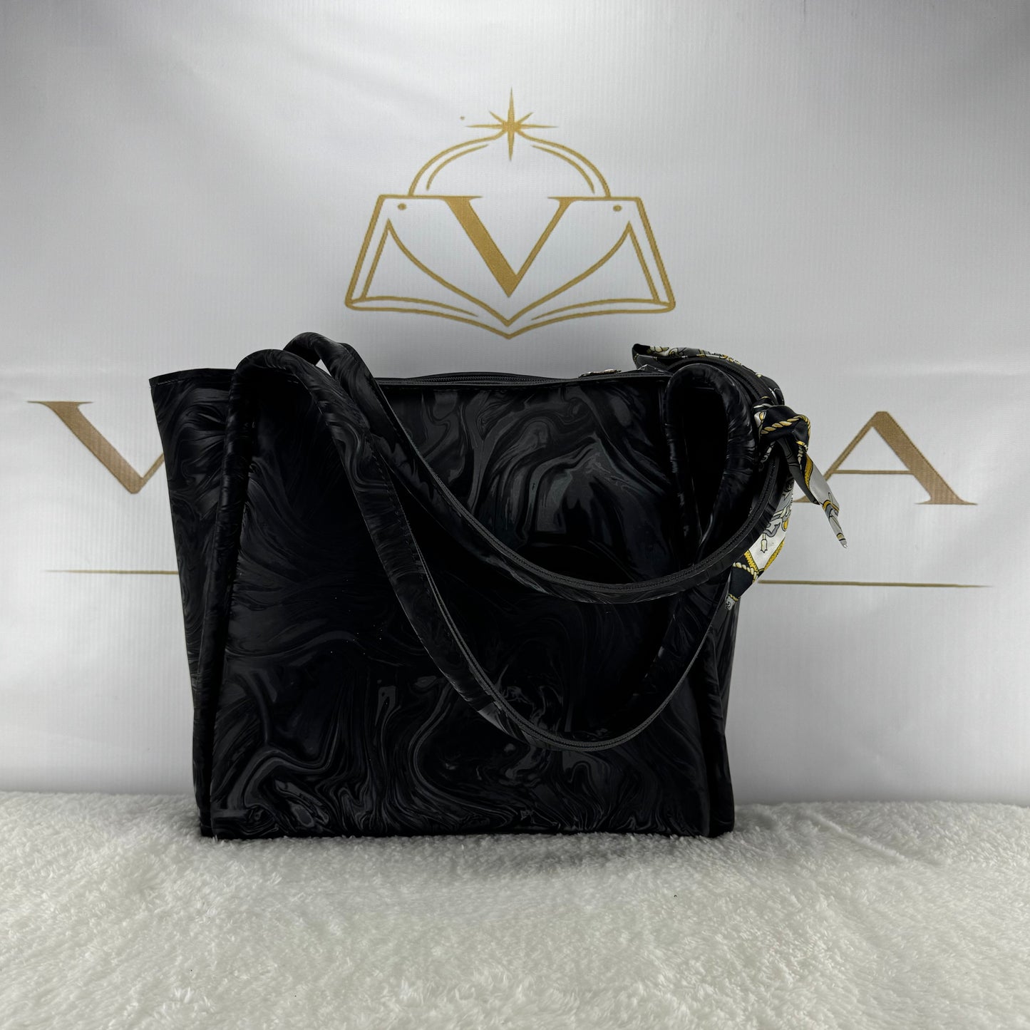 Vinca Marble Texture Tote Bag | Premium Luxury Women’s Shoulder Bag