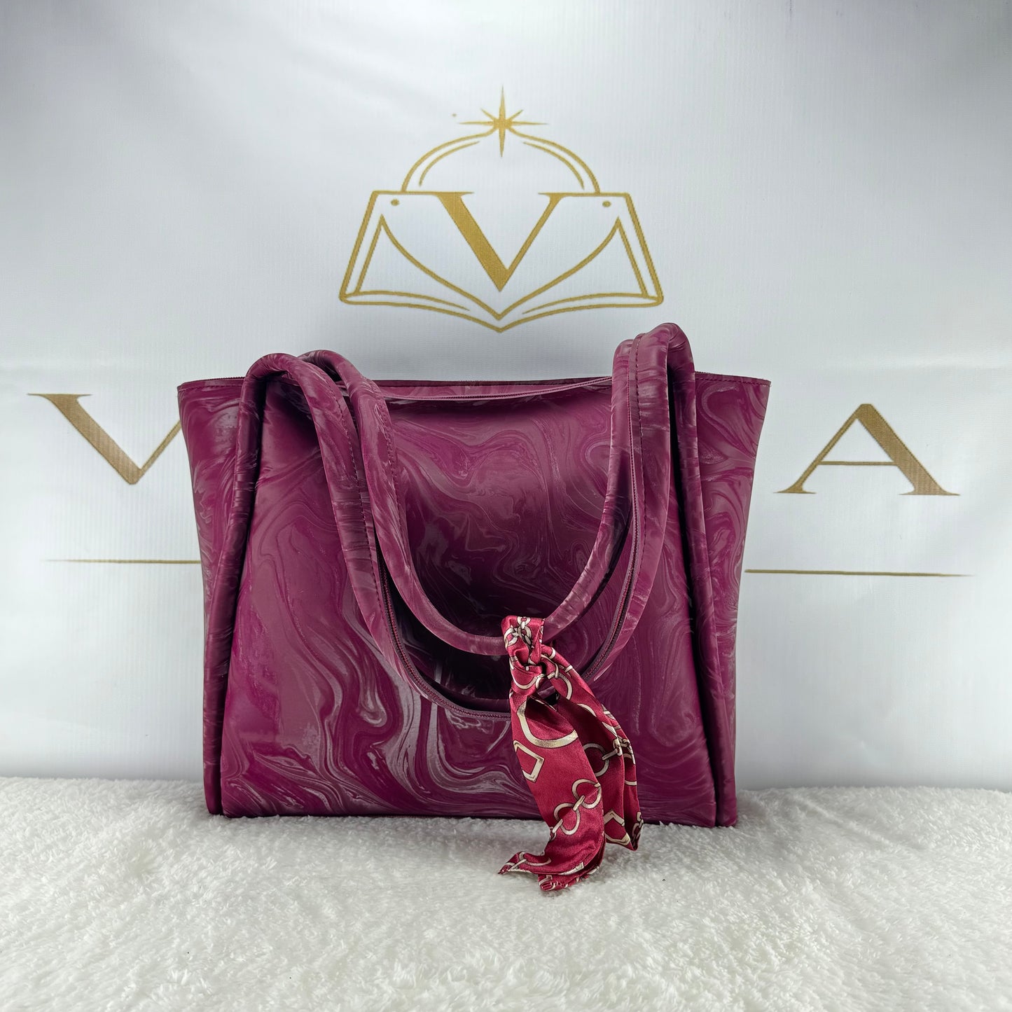 Vinca Marble Texture Tote Bag | Premium Luxury Women’s Shoulder Bag