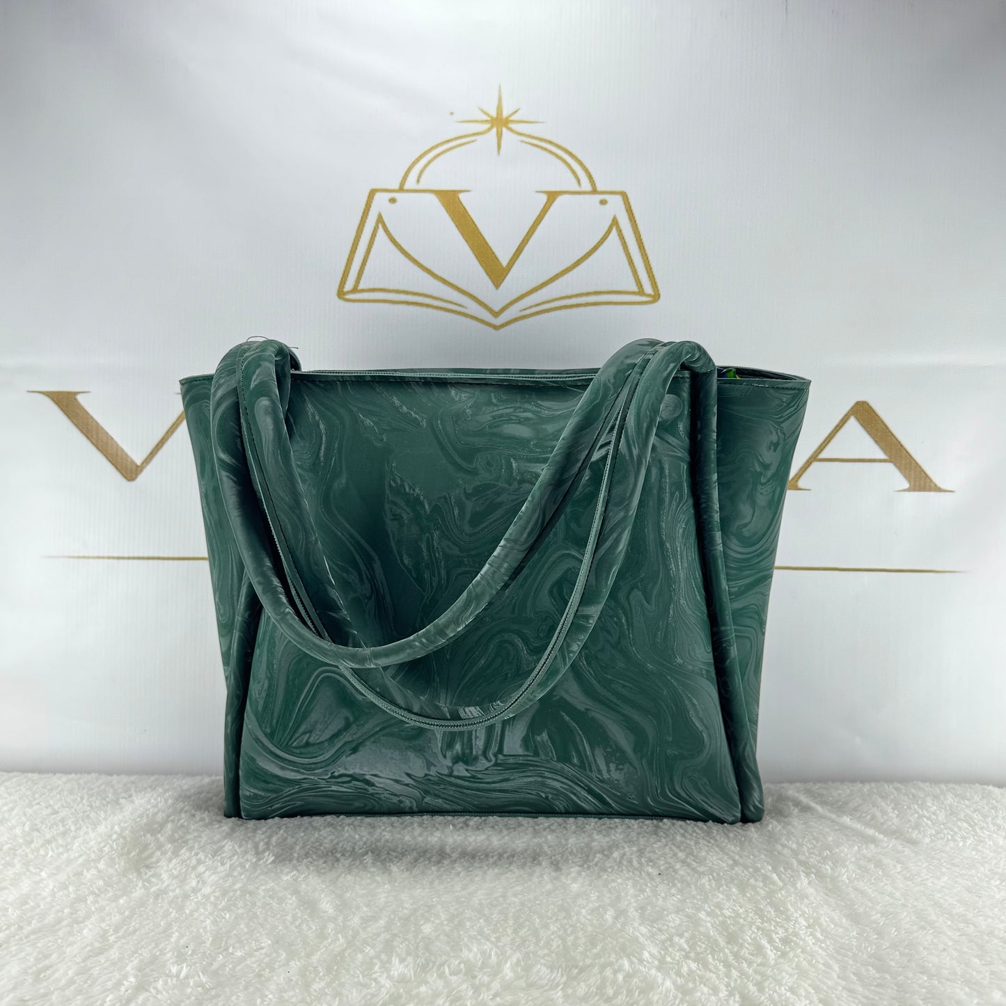 Vinca Marble Texture Tote Bag | Premium Luxury Women’s Shoulder Bag