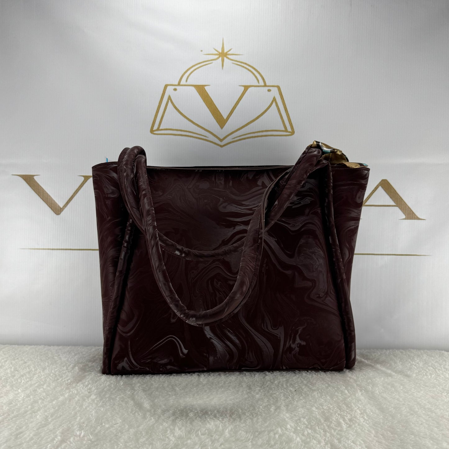 Vinca Marble Texture Tote Bag | Premium Luxury Women’s Shoulder Bag