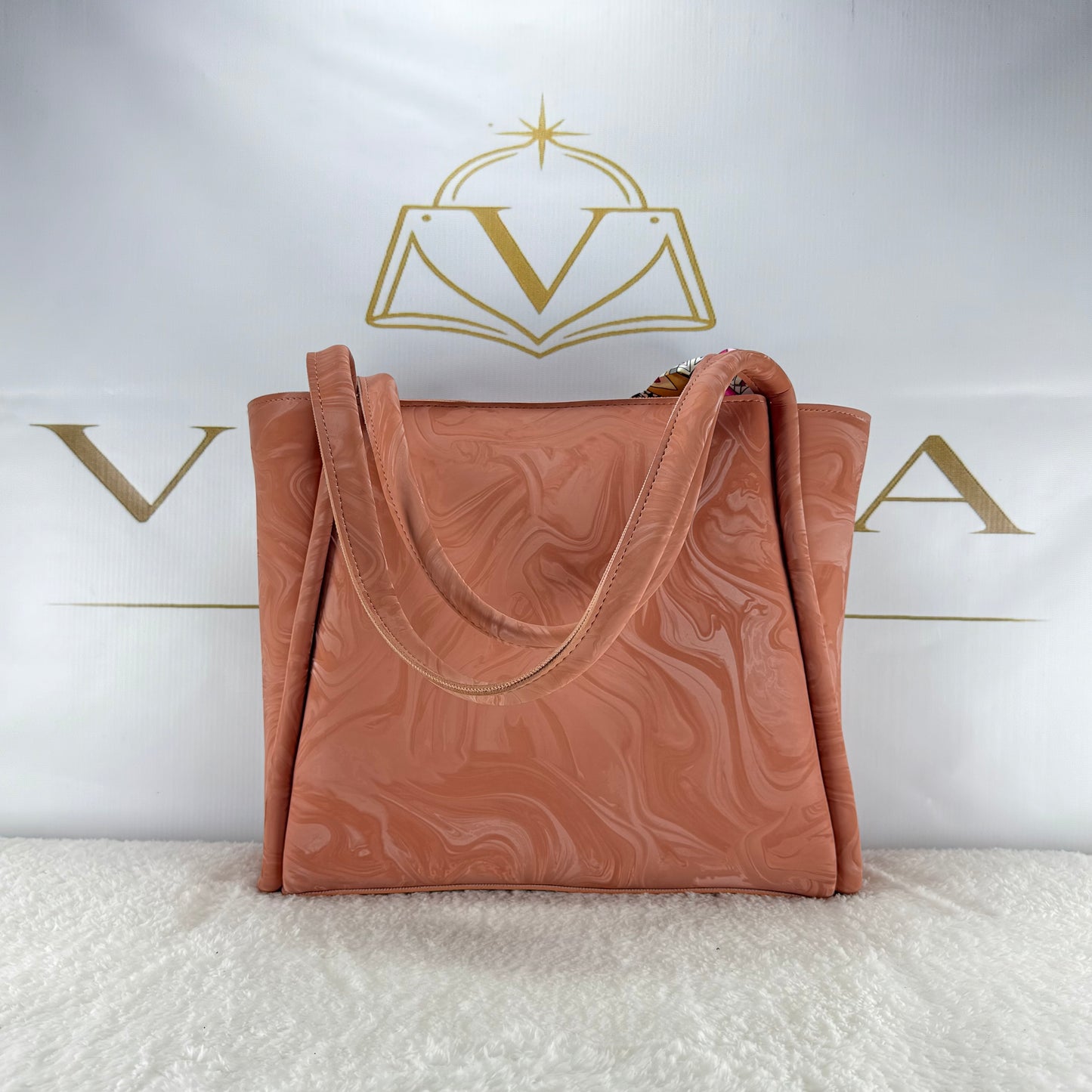 Vinca Marble Texture Tote Bag | Premium Luxury Women’s Shoulder Bag