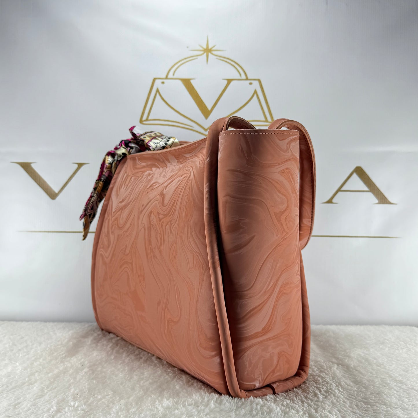 Vinca Marble Texture Tote Bag | Premium Luxury Women’s Shoulder Bag