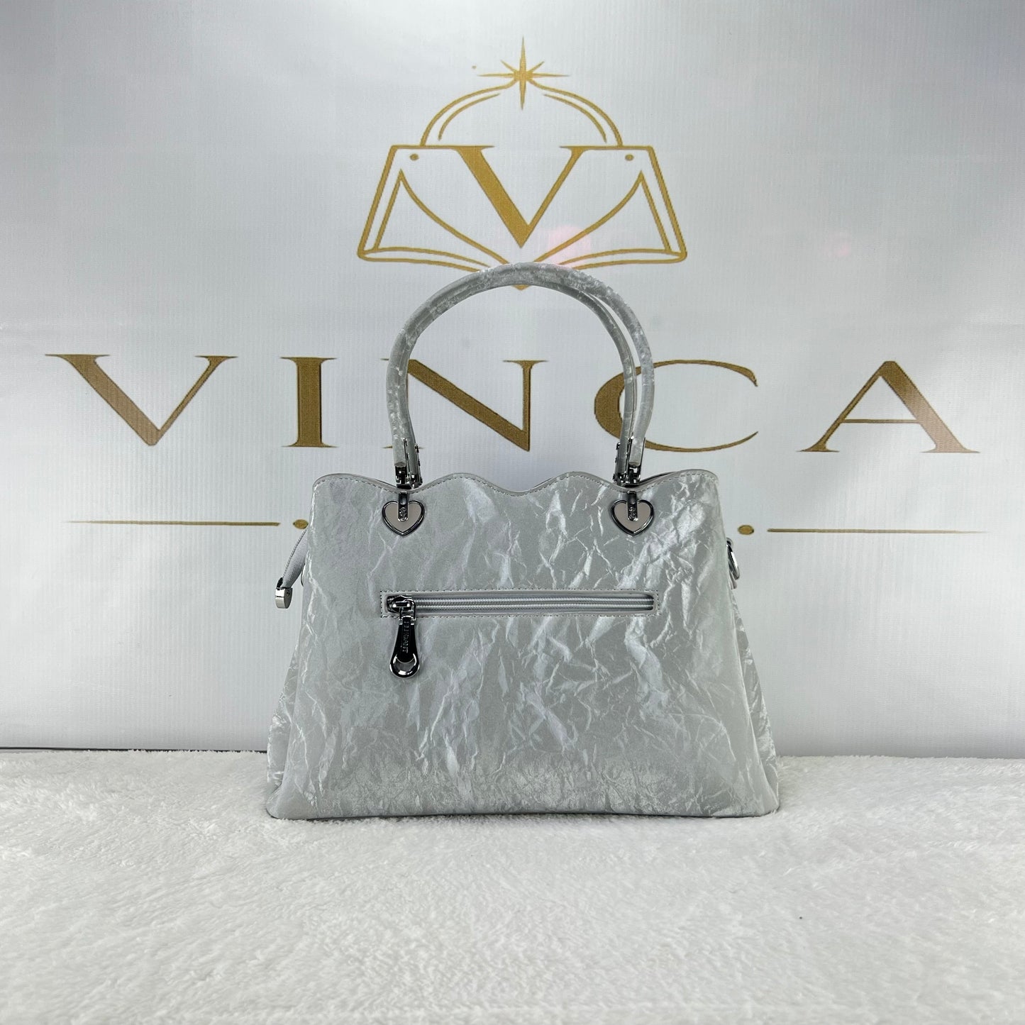 Vinca Crinkle Luxe Shoulder Tote Bag | Elegant Women Handbag Pakistan