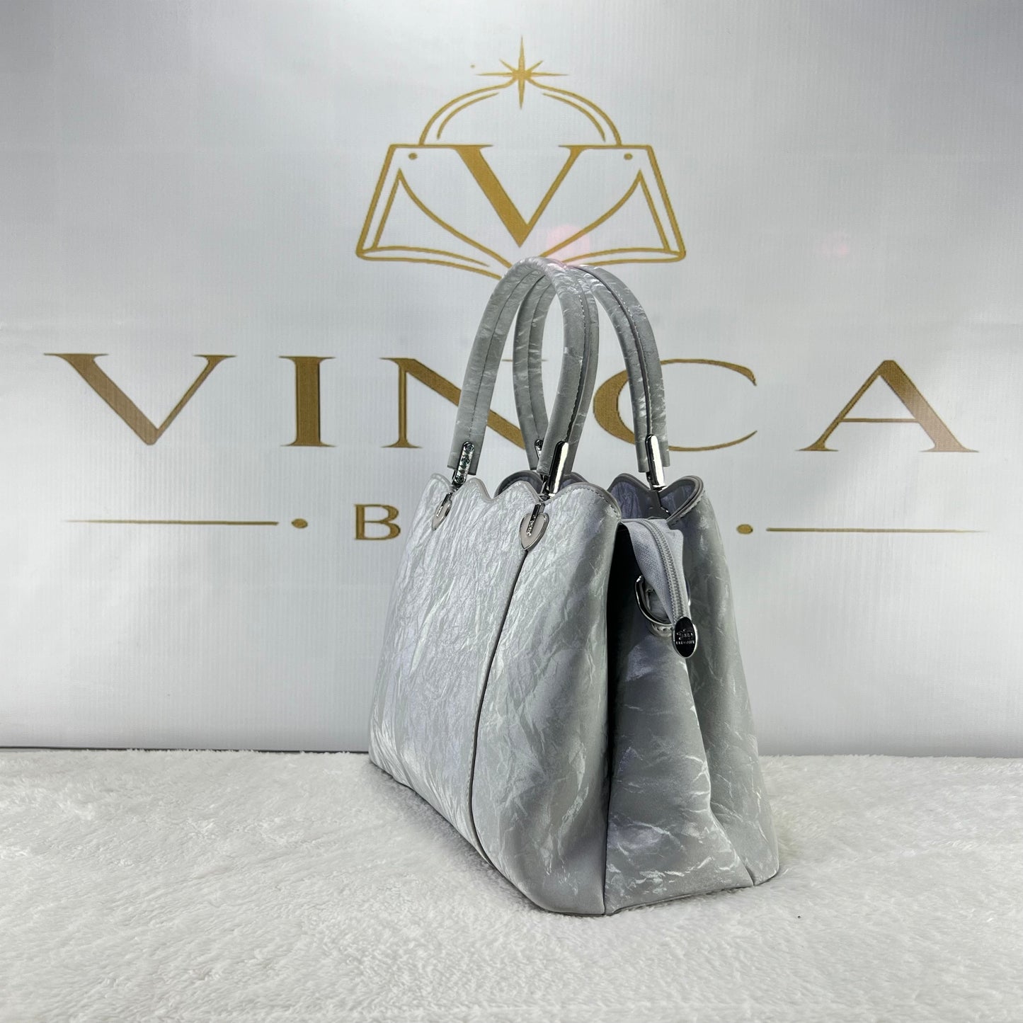 Vinca Crinkle Luxe Shoulder Tote Bag | Elegant Women Handbag Pakistan