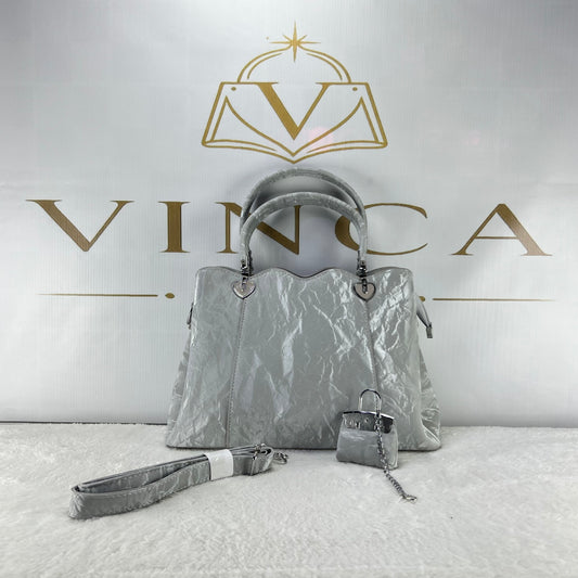 Vinca Crinkle Luxe Shoulder Tote Bag | Elegant Women Handbag Pakistan