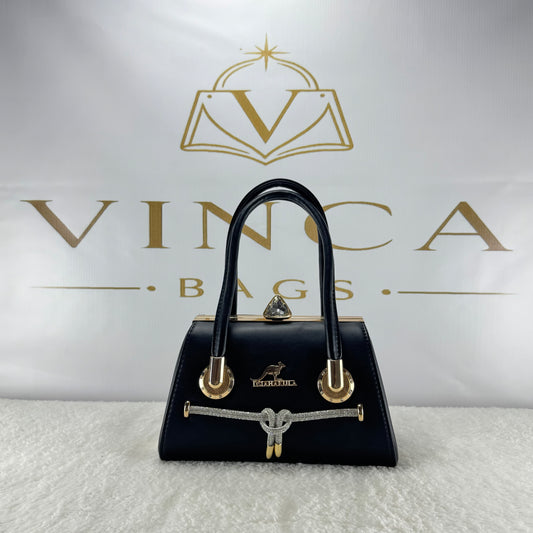 Vinca Luxury Crystal Lock Handbag | Elegant Women’s Designer Purse