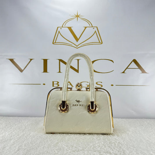 Vinca Elegant Pearl Clasp Handbag | Luxury Women’s Structured Purse
