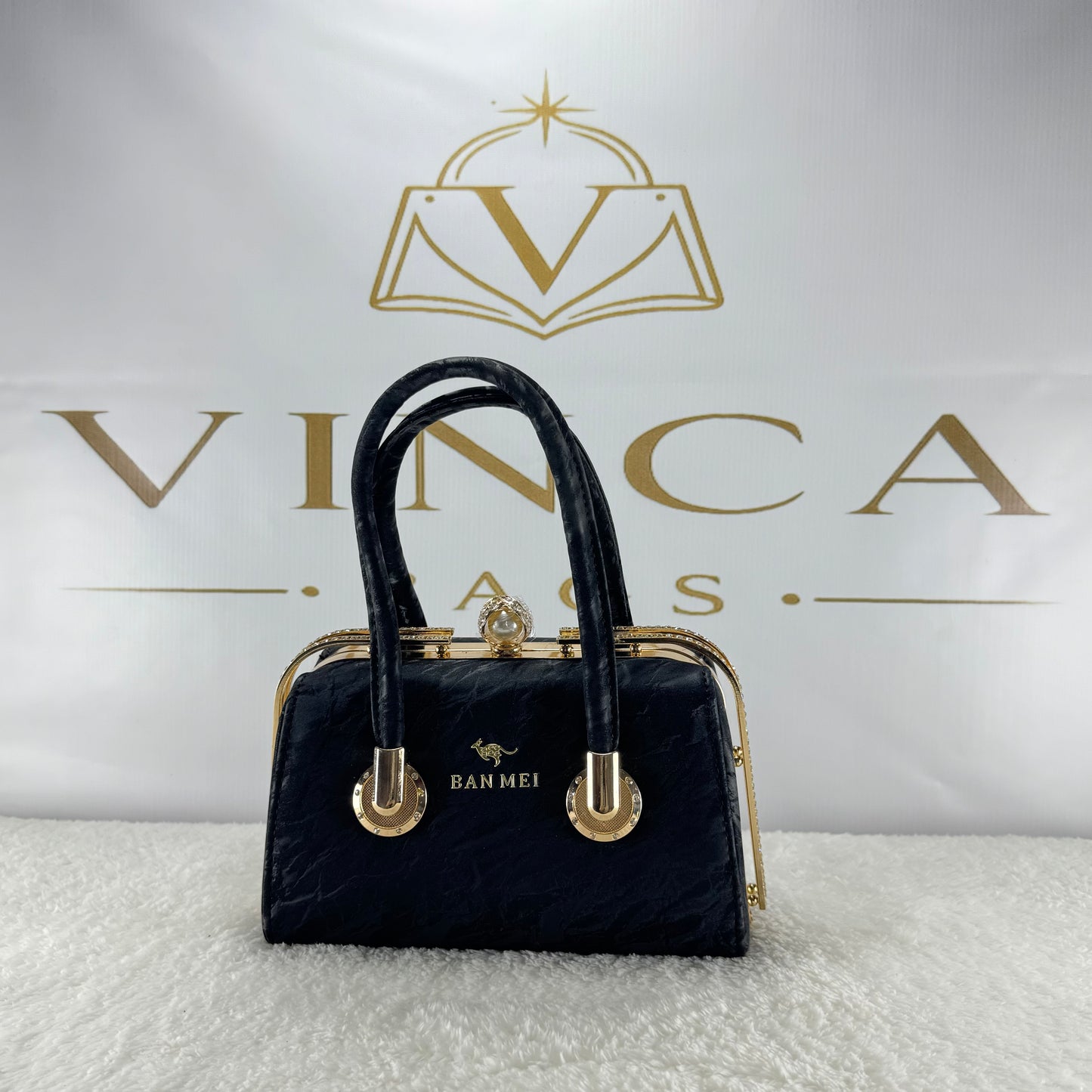 Vinca Elegant Pearl Clasp Handbag | Luxury Women’s Structured Purse
