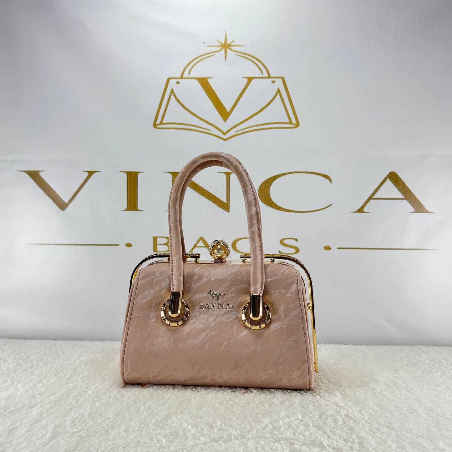 Vinca Elegant Pearl Clasp Handbag | Luxury Women’s Structured Purse