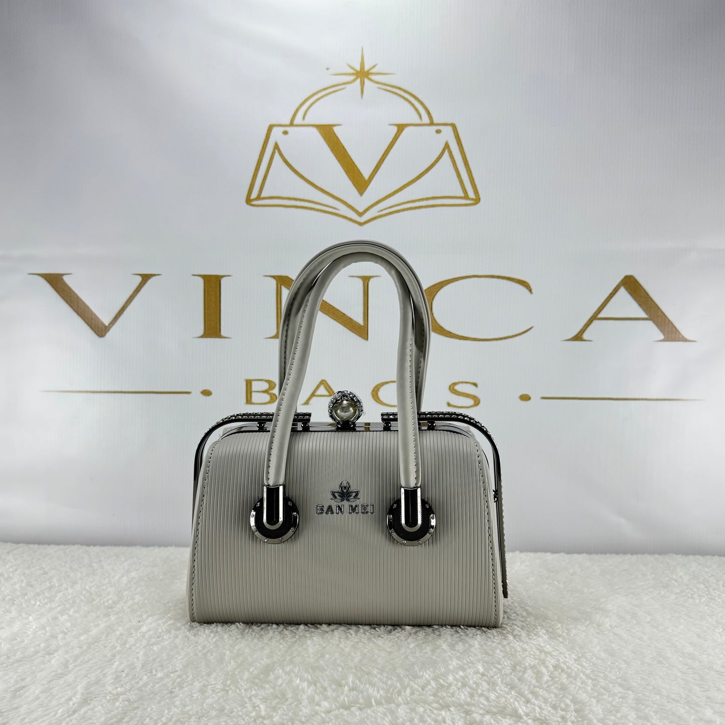 Vinca Elegant Pearl Clasp Handbag | Luxury Women’s Structured Purse