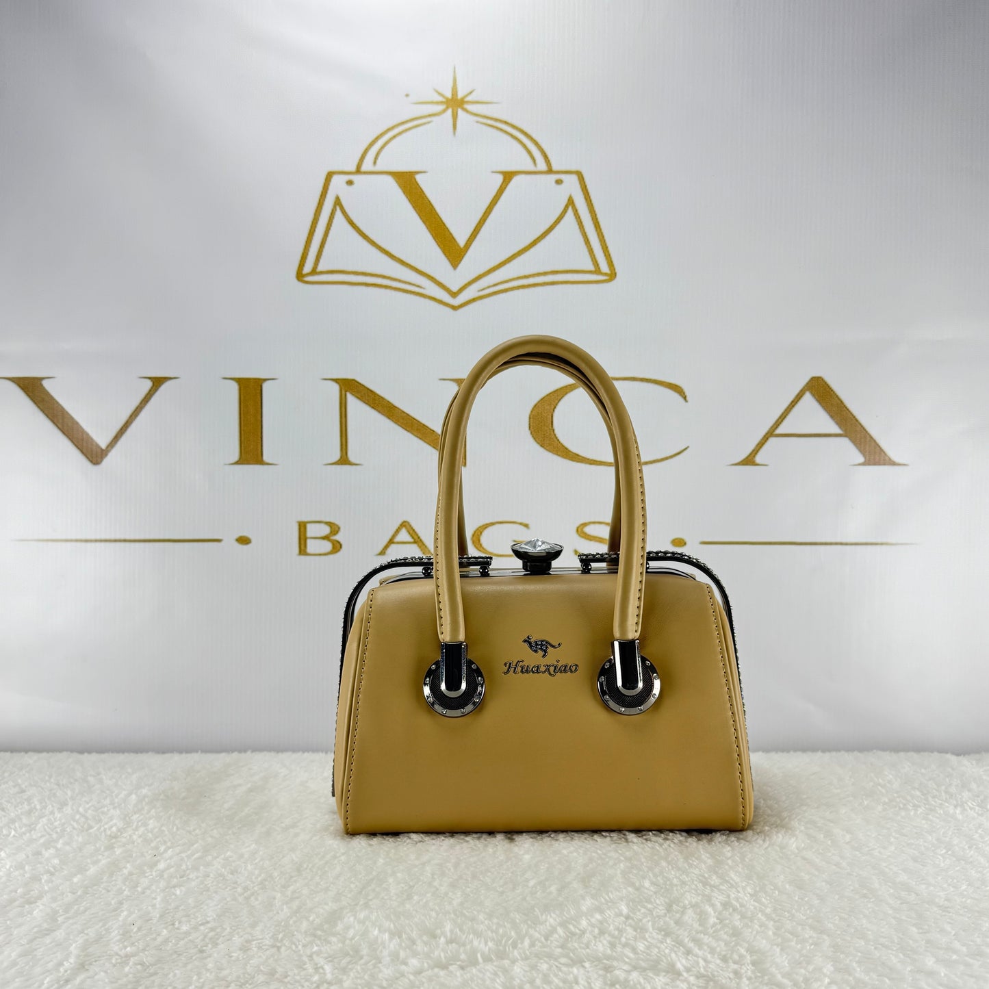 Vinca Elegant Pearl Clasp Handbag | Luxury Women’s Structured Purse