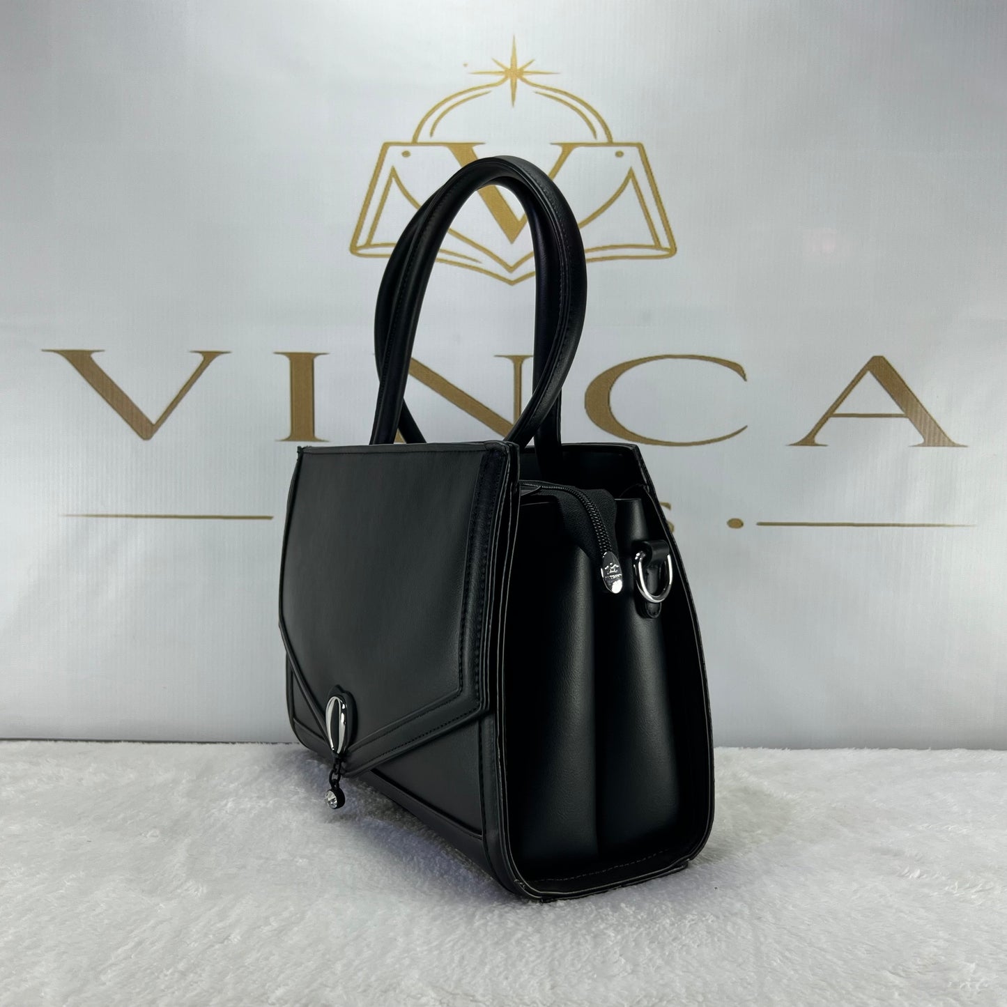 Vinca Celeste Tote – Elegant Top Handle Handbag