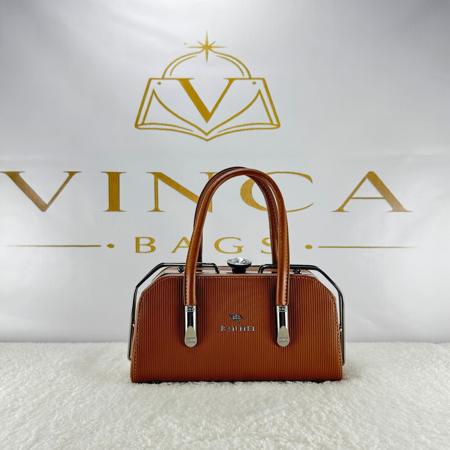 Vinca Luxury Glossy Handbag | Elegant Structured Women’s Purse