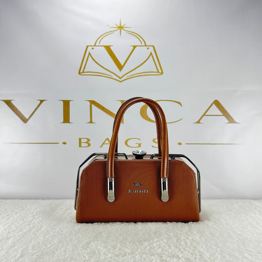 Vinca Luxury Glossy Handbag | Elegant Structured Women’s Purse